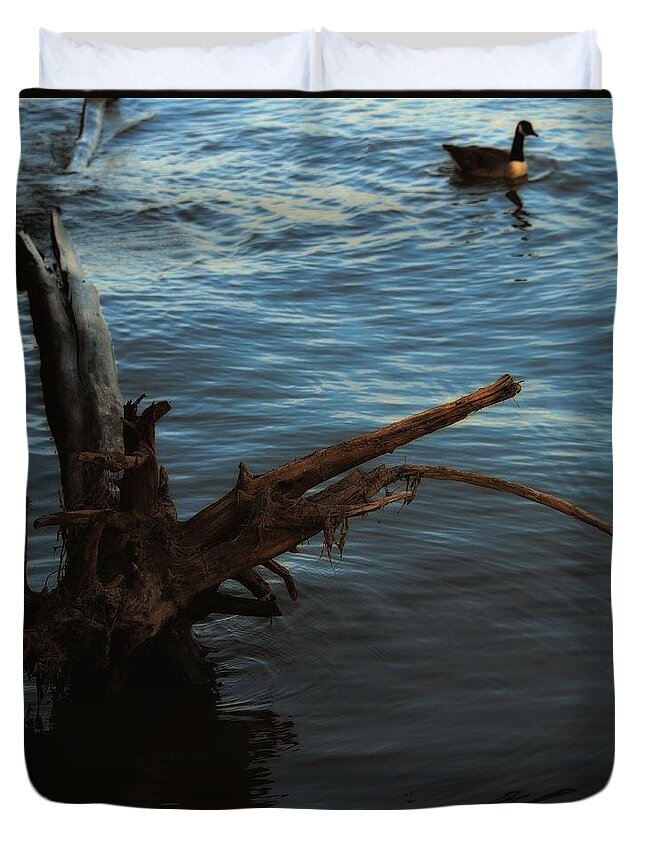 Goose Duvet Cover featuring the photograph Loosey Goosey by Robert McCubbin