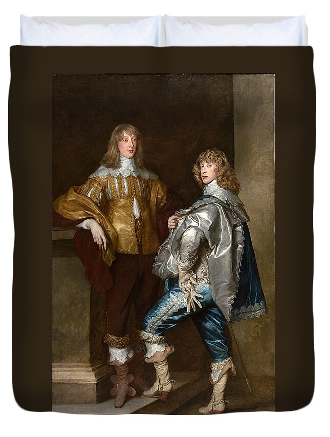 Anthony Van Dyck Duvet Cover featuring the painting Lord John Stuart and his Brother Lord Bernard Stuart by Anthony van Dyck