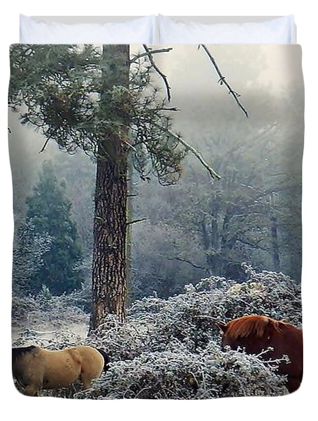 Landscape Duvet Cover featuring the photograph Los Tres Amigos by Julia Hassett