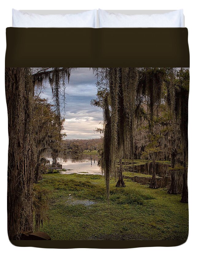 Caddo Lake Duvet Cover featuring the photograph Lost Dog Walk by John Hesley