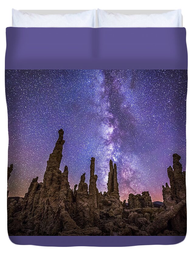 Landscape Duvet Cover featuring the photograph Lost Planet by Tassanee Angiolillo
