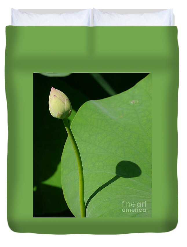 Lotus Bud Duvet Cover featuring the photograph Lotus Bud by Jane Ford