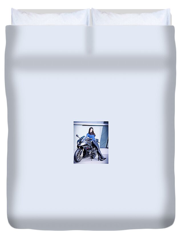 Motorcycle Duvet Cover featuring the photograph Lounging around by Lawrence Christopher