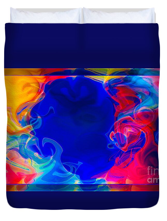 16x9 Duvet Cover featuring the digital art Love and All of Its Mysteries Abstract Healing Art by Omaste Witkowski