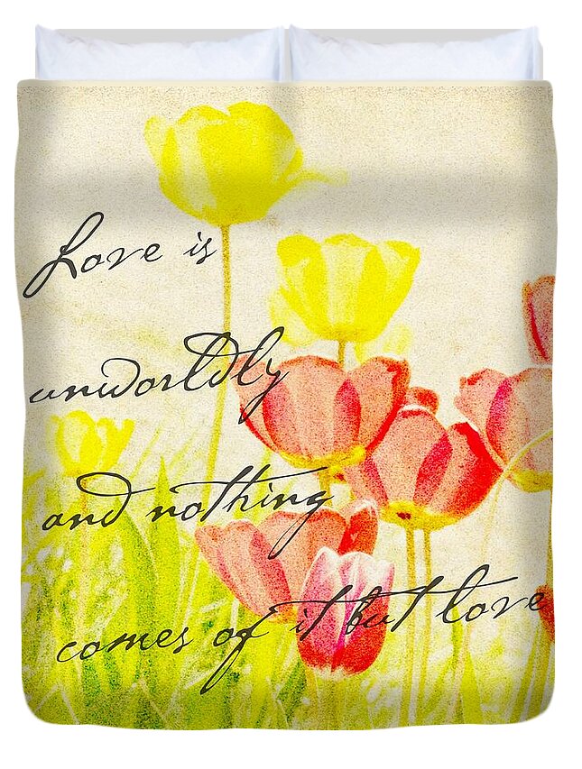 Love Words Duvet Cover featuring the photograph Love Words by Kae Cheatham
