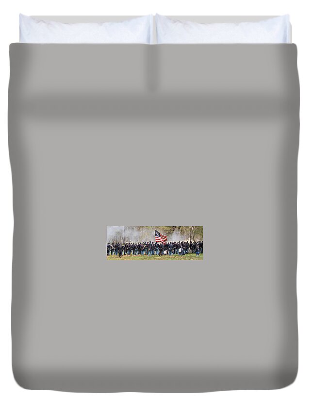 Civil War Reenactment Duvet Cover featuring the photograph Lovely Flag by Alice Gipson