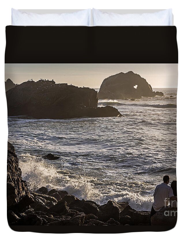 Couple Duvet Cover featuring the photograph Lover's Rock by Kate Brown