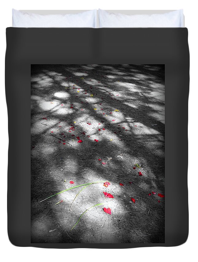 Black And White Duvet Cover featuring the photograph Loves Way by Mark Robert Bein