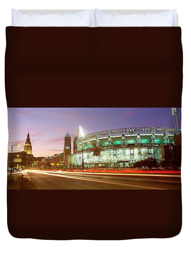 Photography Duvet Cover featuring the photograph Low Angle View Of A Baseball Stadium by Panoramic Images