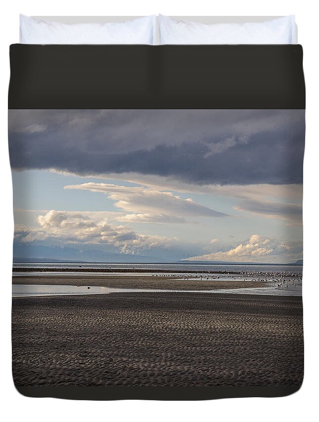Low Tide Duvet Cover featuring the photograph Low Tide #1 by Roxy Hurtubise