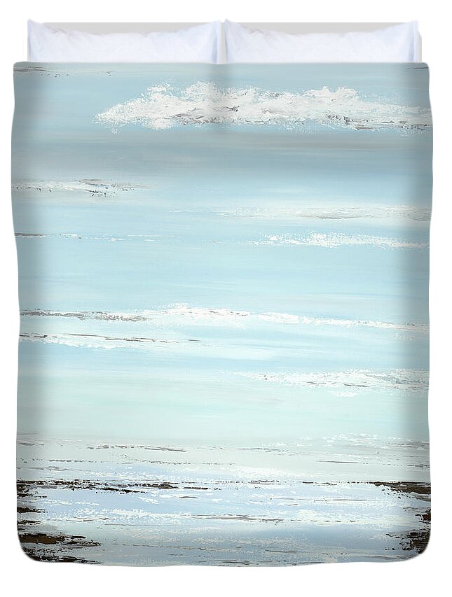 Ocean Duvet Cover featuring the painting Low Tide by Tamara Nelson