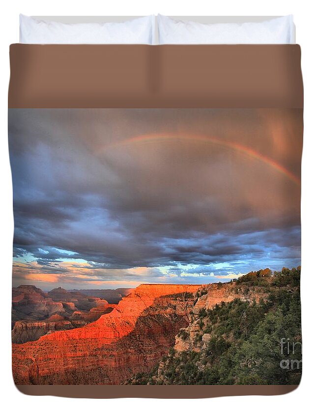 Mather Point Duvet Cover featuring the photograph Lucky Charms At Grand Canyon by Adam Jewell