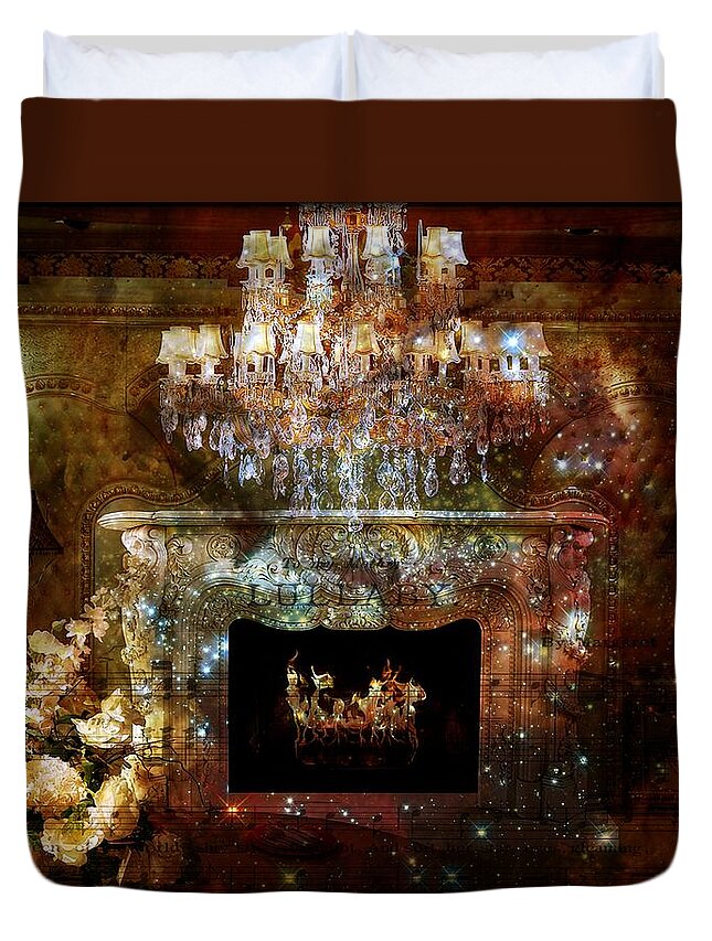 Chandelier Duvet Cover featuring the digital art Lullaby by Lilia S