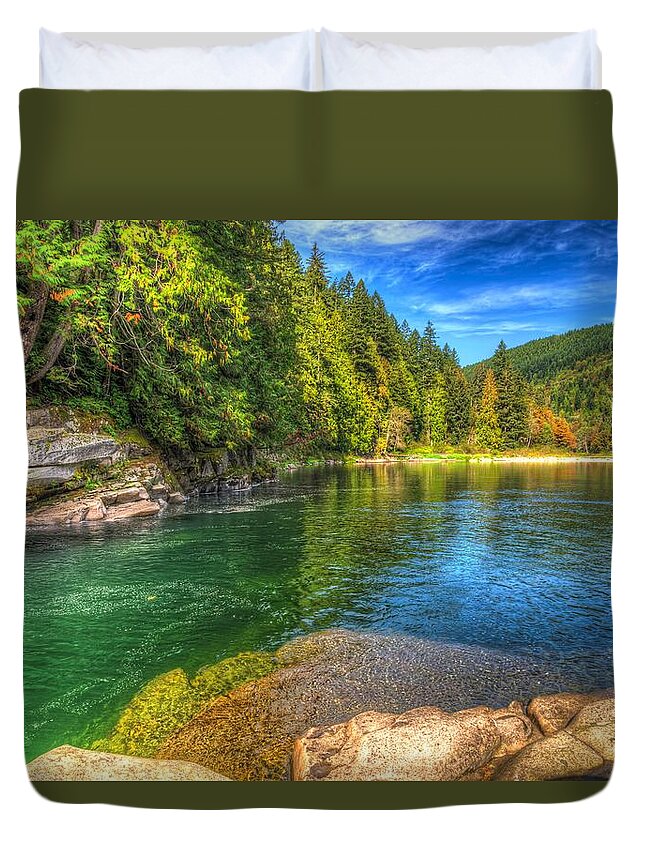 River Duvet Cover featuring the photograph Luminous Heaven by Spencer McDonald