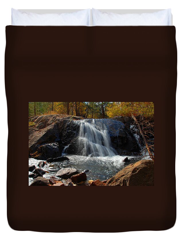 Lundy Duvet Cover featuring the photograph Lundy Creek Cascades by Lynn Bauer
