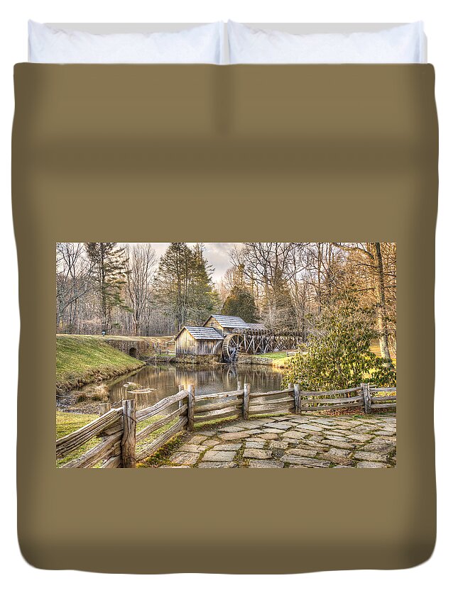 America Duvet Cover featuring the photograph Mabry Mill - Blue Ridge Parkway - Dan Virginia by Gregory Ballos
