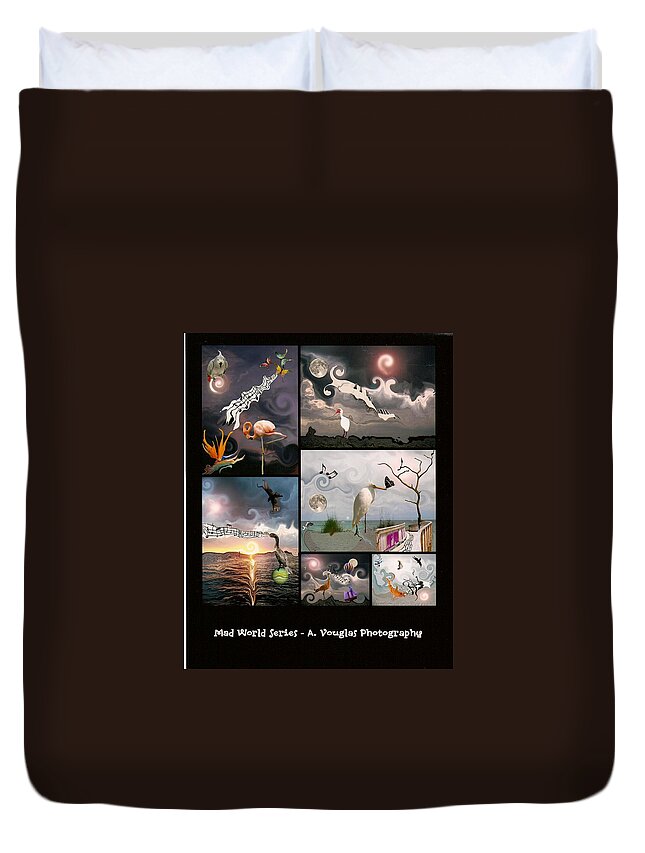 Birds Duvet Cover featuring the photograph Mad World Series Collage by Amanda Vouglas