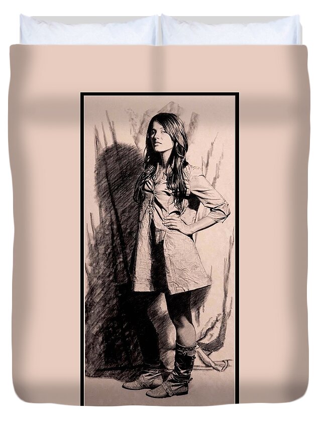 Whelan Art Duvet Cover featuring the drawing Made in America by Patrick Whelan