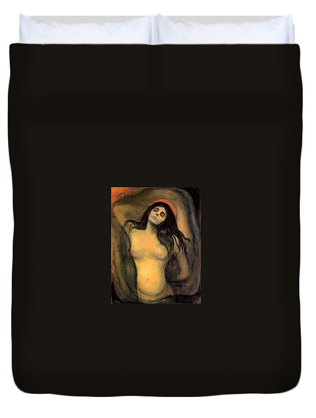 Munch Duvet Cover featuring the painting Madonna by Pam Neilands