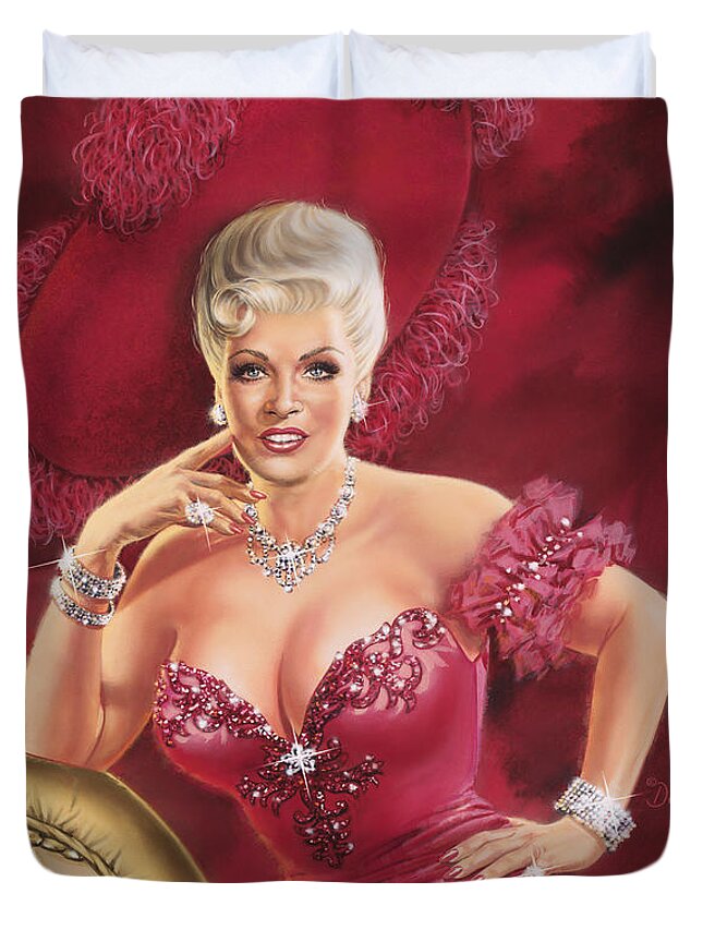  Portrait Duvet Cover featuring the painting Mae West by Dick Bobnick