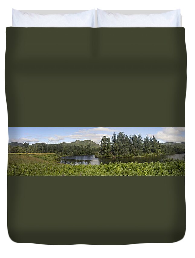 River Duvet Cover featuring the photograph Magalloway River Pano by Peter J Sucy