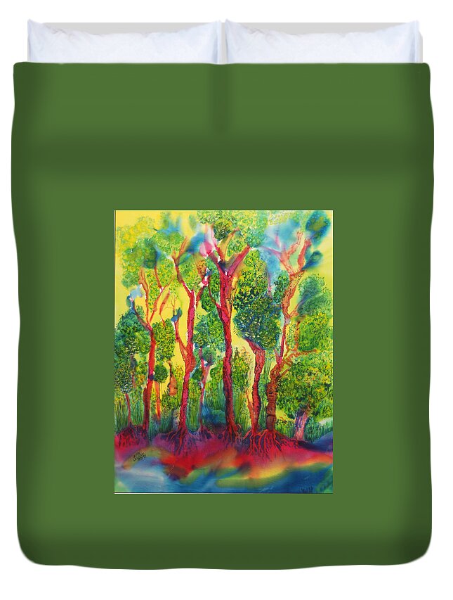 Silk Duvet Cover featuring the painting Appreciation by Susan Moody