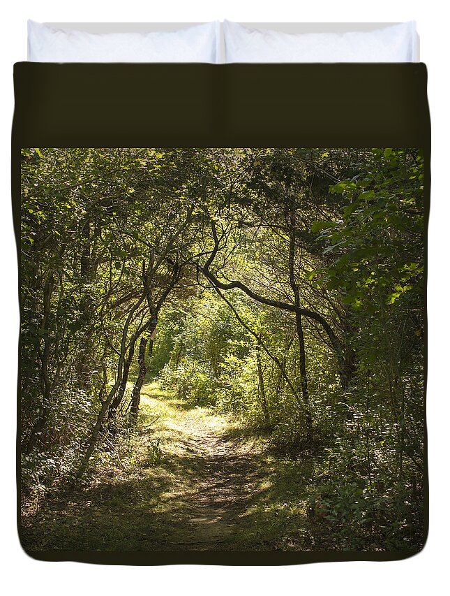 Forest Duvet Cover featuring the photograph Magic Forest Welcome by Frank Winters