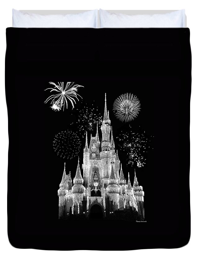 https://render.fineartamerica.com/images/rendered/default/duvet-cover/images-medium-5/magic-kingdom-castle-in-black-and-white-with-fireworks-walt-disney-world-thomas-woolworth.jpg?&targetx=245&targety=186&imagewidth=354&imageheight=472&modelwidth=844&modelheight=844&backgroundcolor=040204&orientation=0&producttype=duvetcover-queen