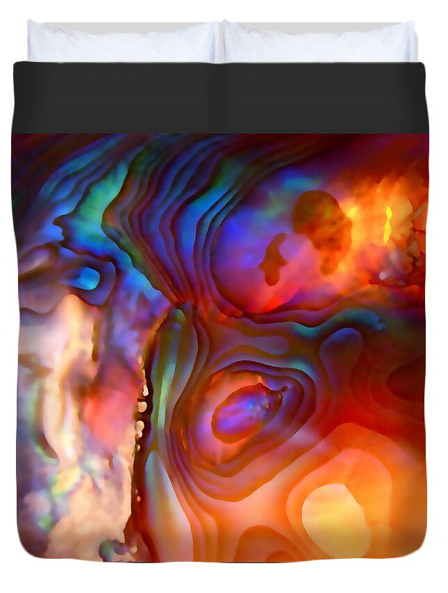 Abstract Duvet Cover featuring the photograph Magic Shell 2 by Rona Black