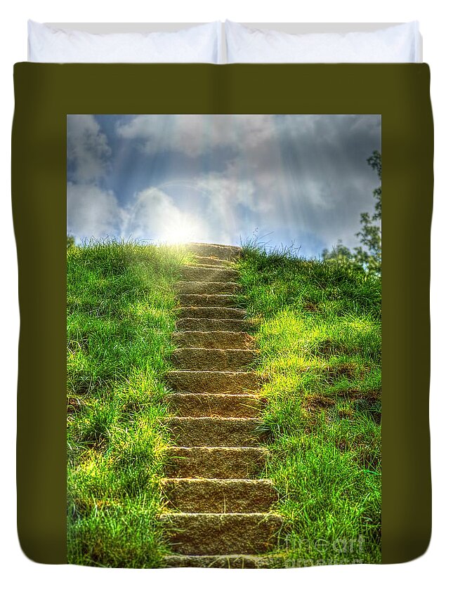 Peggy Franz Duvet Cover featuring the photograph Magical Stairway by Peggy Franz