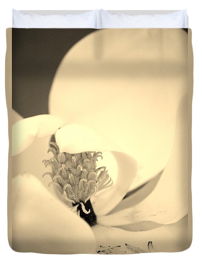 Plant Duvet Cover featuring the photograph Magnolia by Tamara Michael