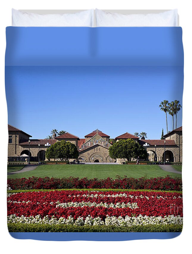 Stanford University Duvet Cover featuring the photograph Main Quad Stanford California by Jason O Watson