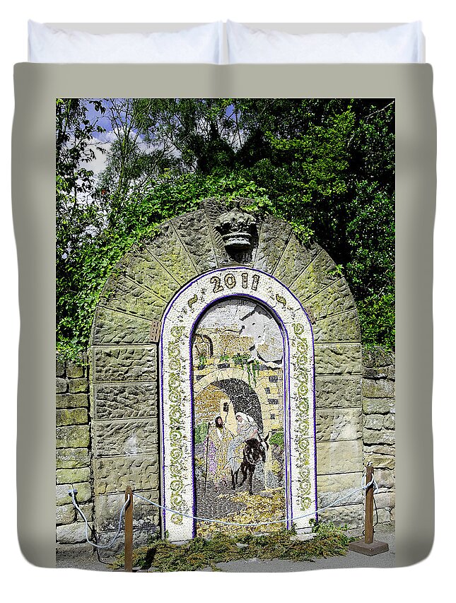 Derbyshire Duvet Cover featuring the photograph Main Well Dressing - Rowsley 2011 by Rod Johnson