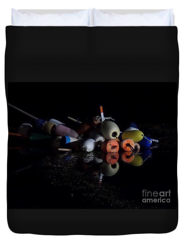 State Of Maine Duvet Cover featuring the photograph Maine after dark by HEVi FineArt