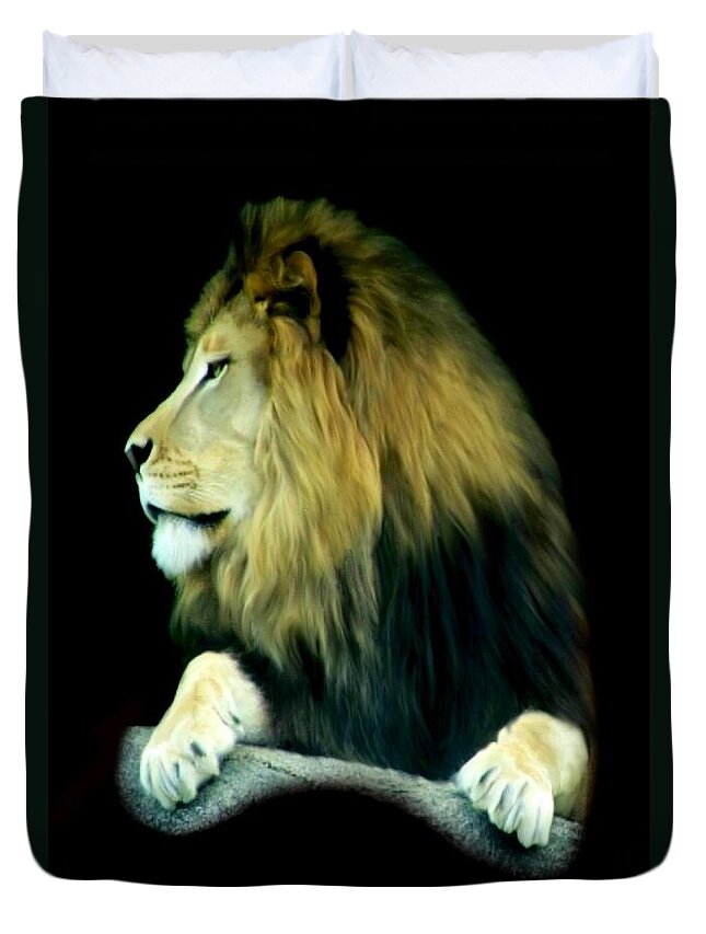 Majestic King Duvet Cover featuring the photograph Majestic King by Maria Urso