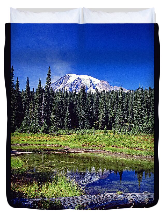 Landscape Mountain Scene Duvet Cover featuring the photograph Majestic View by Earl Johnson