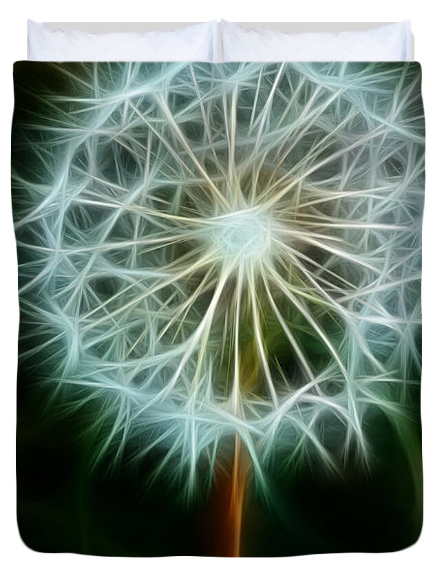 Dandelion Seeds Duvet Cover featuring the photograph Make A Wish by Joann Copeland-Paul