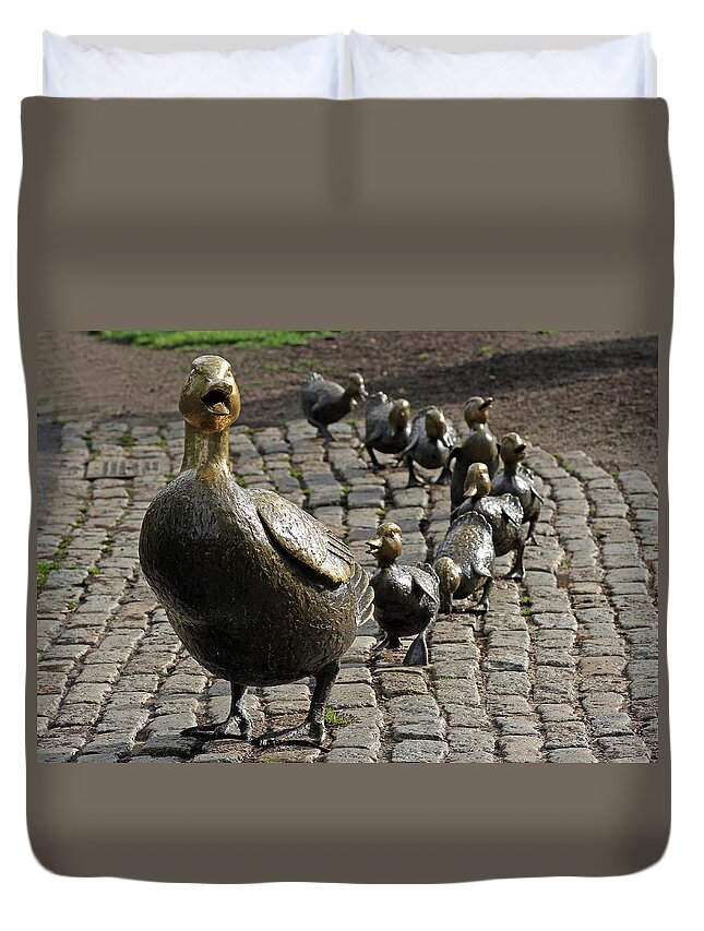 Duck Duvet Cover featuring the photograph Make Way for Ducklings by Juergen Roth