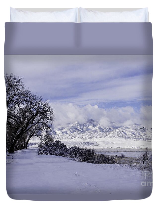 Co. Usa Duvet Cover featuring the photograph Making First Tracks by Kristal Kraft
