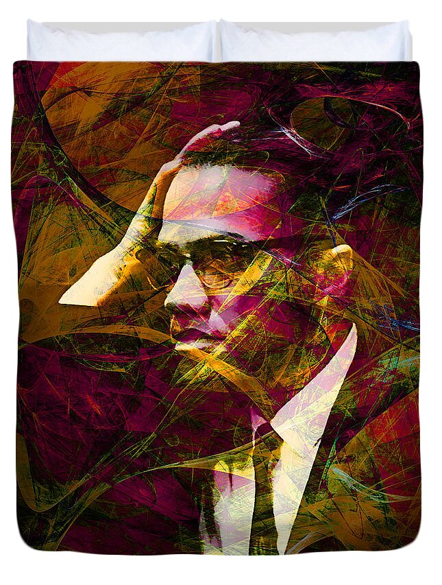 Wingsdomain Duvet Cover featuring the photograph Malcolm X 20140105 by Wingsdomain Art and Photography