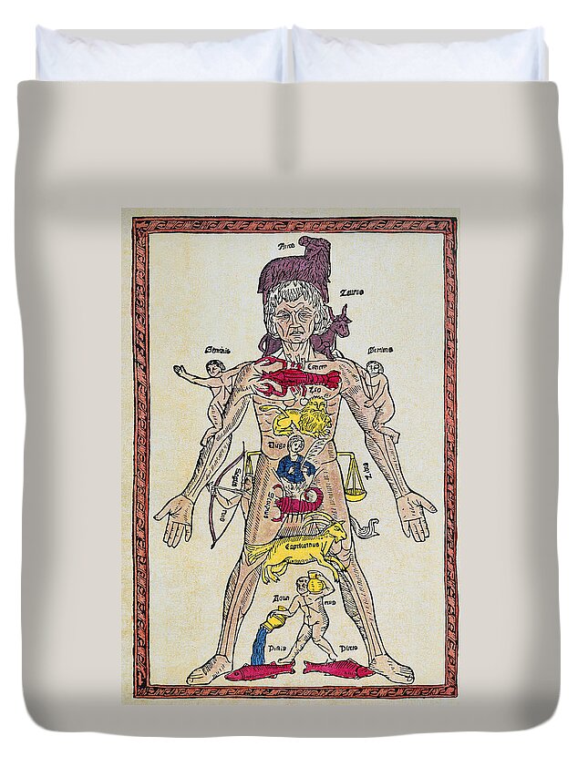 1495 Duvet Cover featuring the photograph Man Of Signs, 1495 by Granger