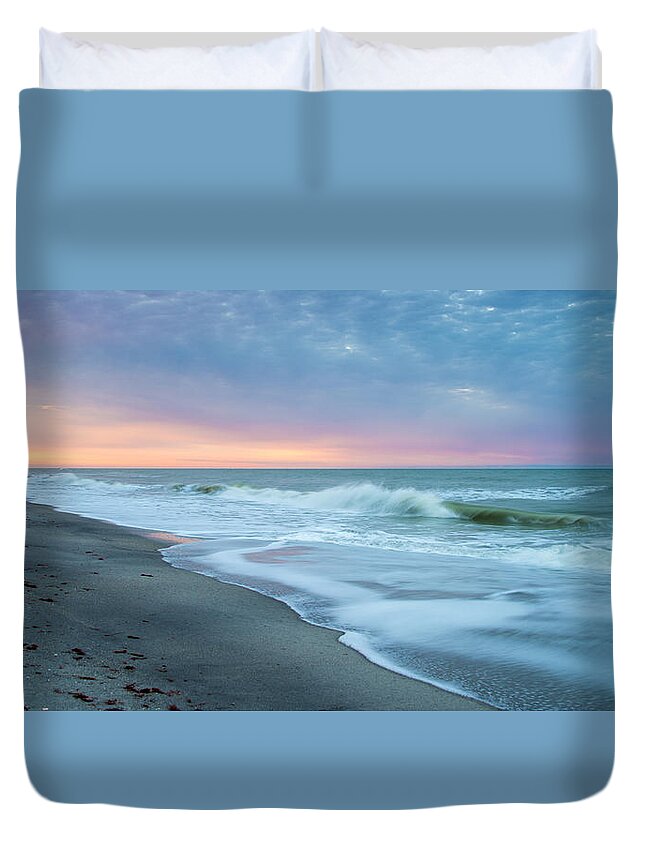 Waves Duvet Cover featuring the photograph Manasota Waves by Russ Burch