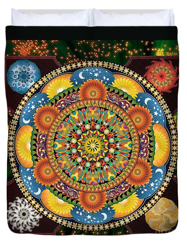 Mandala Duvet Cover featuring the digital art Mandala Elements by Peter Awax