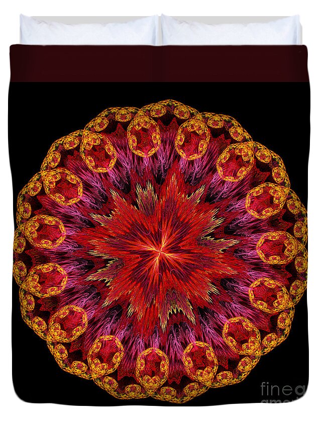 Mandala Duvet Cover featuring the digital art Mandala of love by Martin Capek
