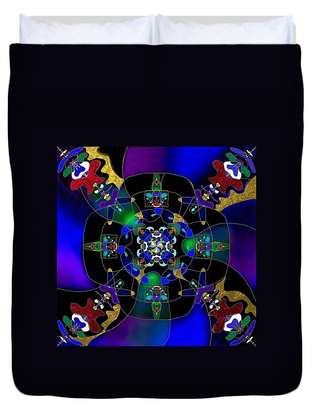 Mandala Duvet Cover featuring the painting Mandala by Wolfgang Schweizer