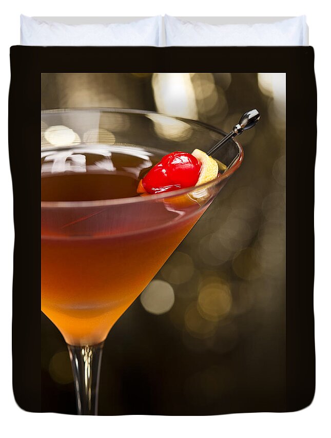 Alcohol Duvet Cover featuring the photograph Manhattan by U Schade