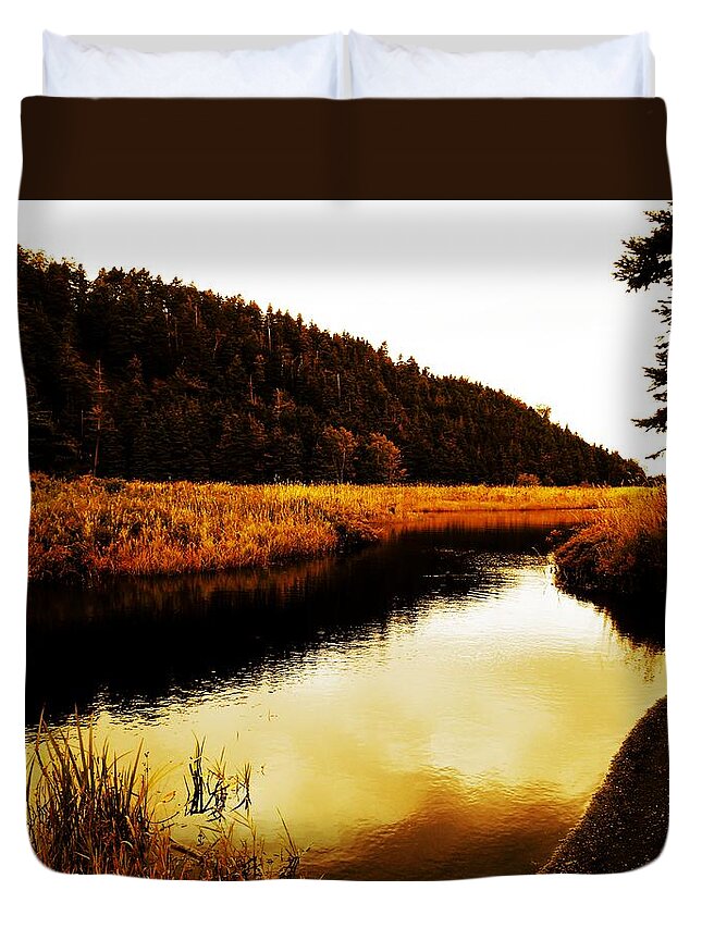 Manuels River Duvet Cover featuring the photograph Manuels River by Zinvolle Art