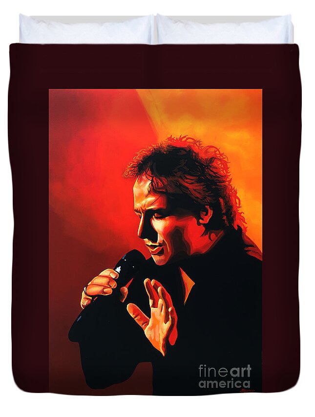 Paul Meijering Duvet Cover featuring the painting Marco Borsato by Paul Meijering