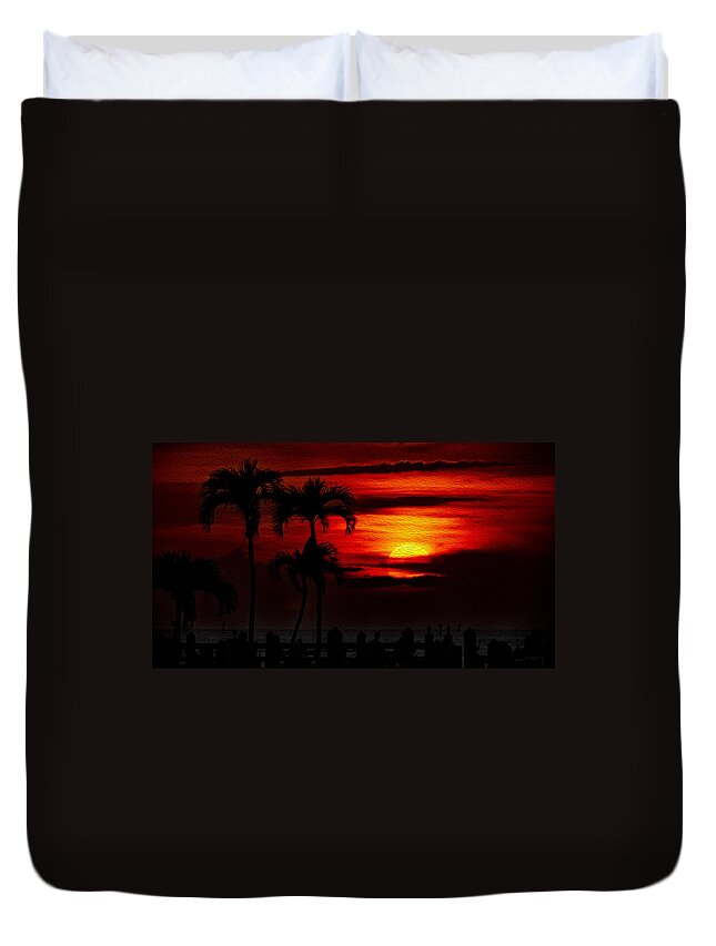 2007 Duvet Cover featuring the photograph Marco Island Sunset 59 by Mark Myhaver