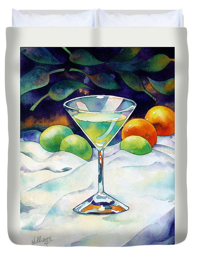Watercolor Duvet Cover featuring the painting Margarita by Mick Williams